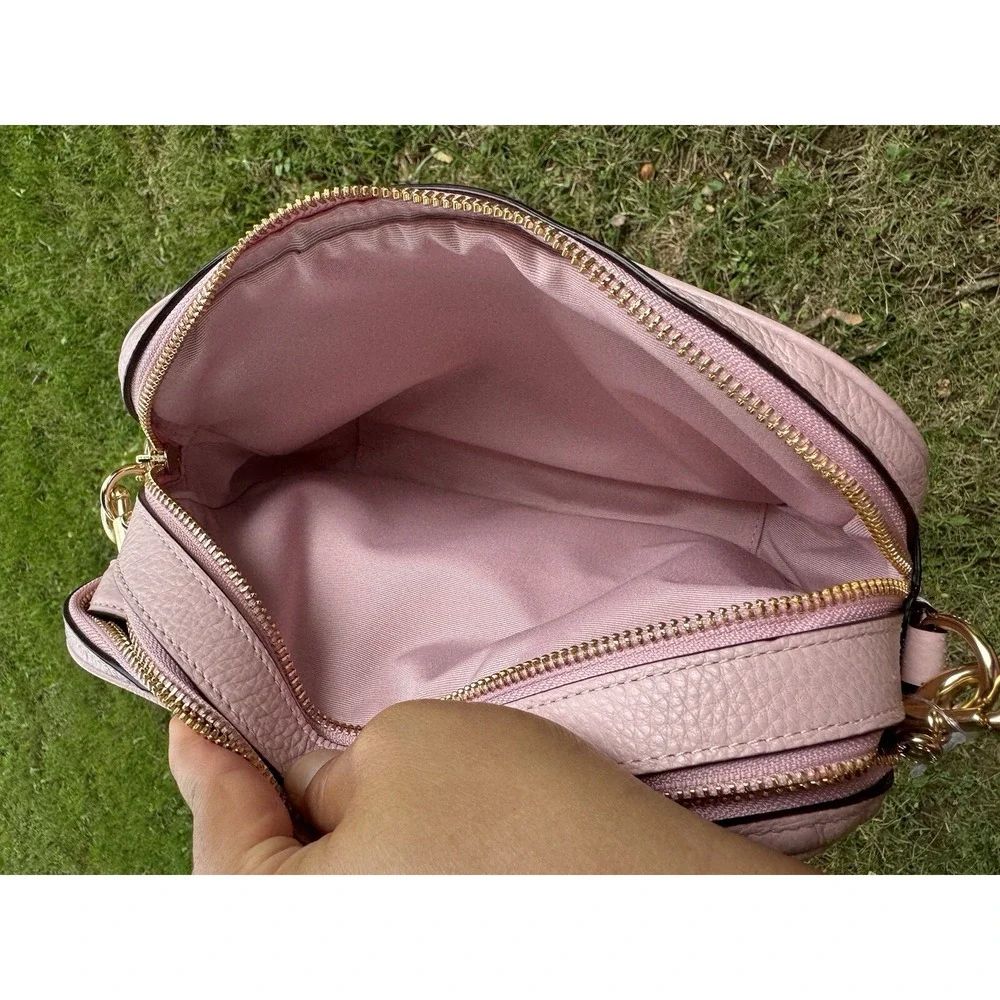 Disney X Coach 101 Dalmatians Signature Pink Pebbled Leather Crossbody Purse New